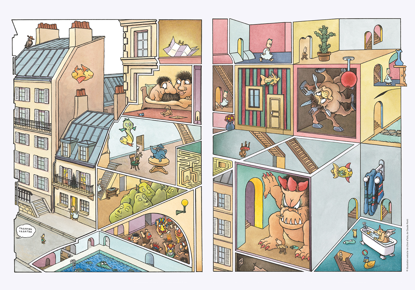 Illustration extraite de "L’Avie d’Isée" de Claude Ponti