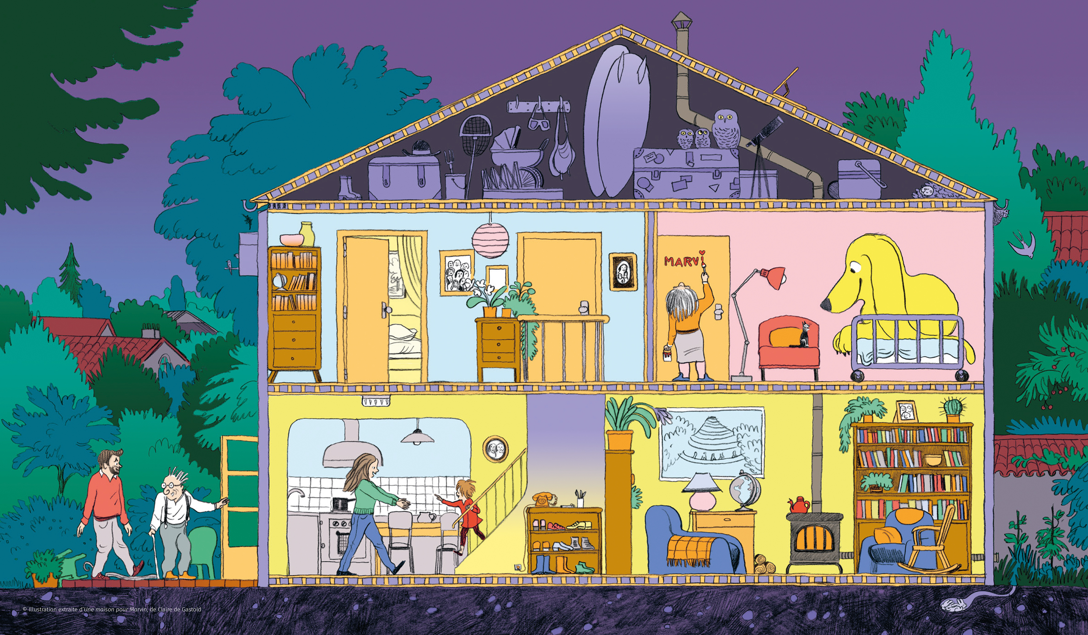 Illustration extraite d’"Une maison pour Marvin" de Claire de Gastold
